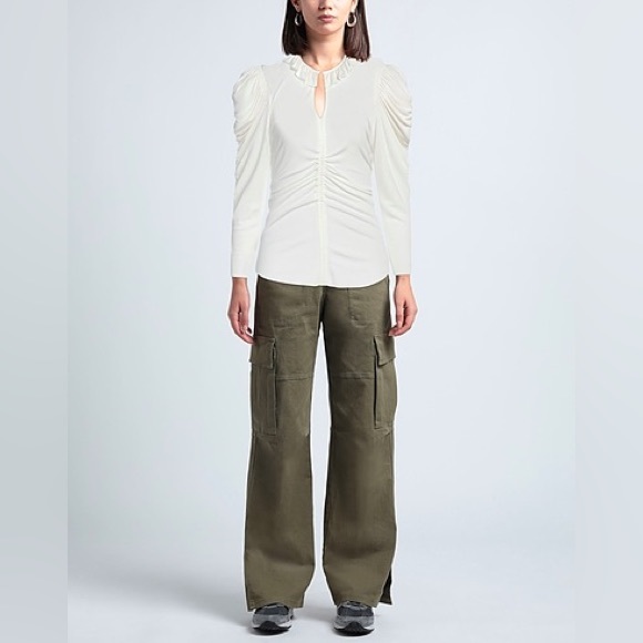 ISABEL MARANT Jen Top Ruched Puff Sleeve Blouse Size 42 NEW - Picture 7 of 16